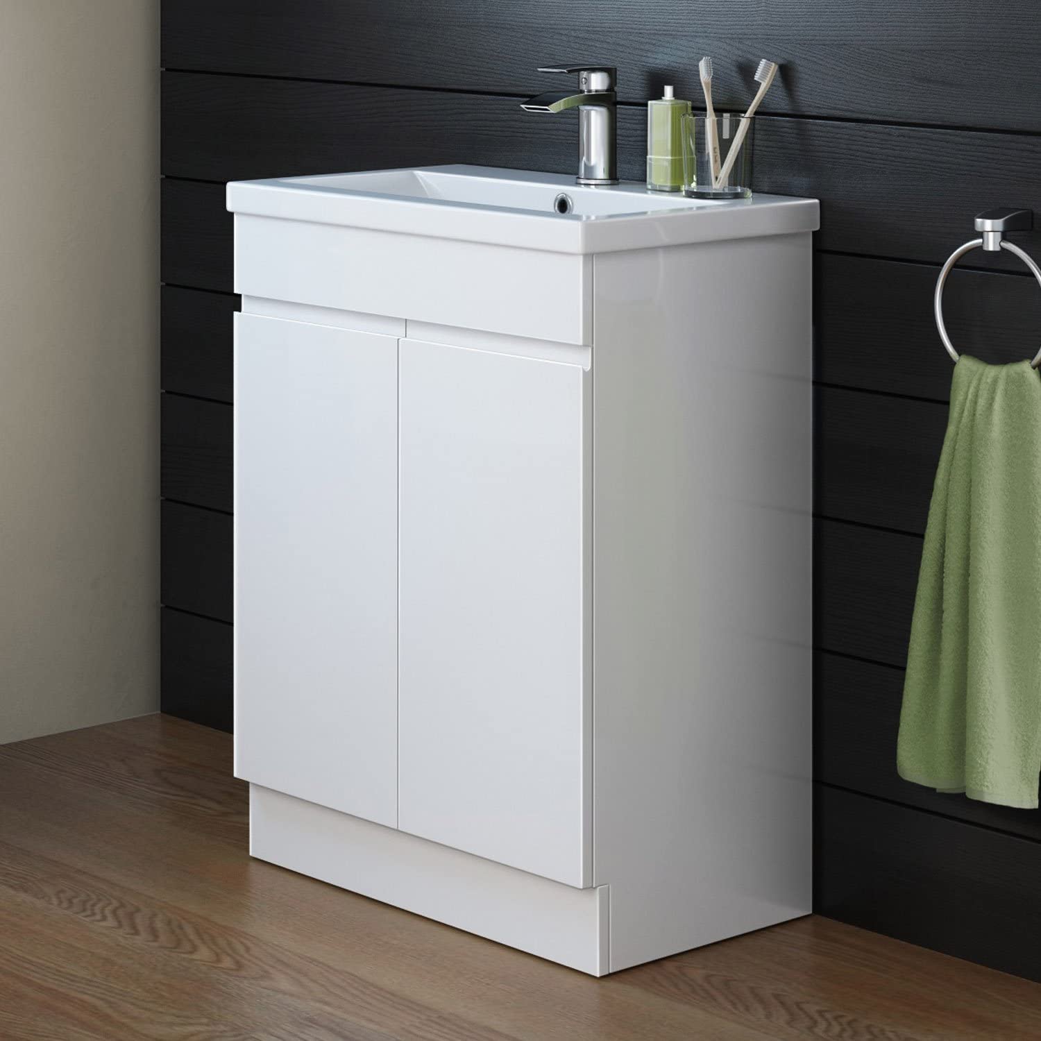 600 X 400mm Square Vanity Unit And Mid-Edged Basin - HandleLess – The ...