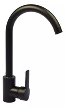 Load image into Gallery viewer, Black Kitchen Tap Single Lever Monobloc Matt Black Sink Taps for Kitchen Mixer Tap Kitchen Sink Swan Neck Kitchen Mixer Taps 1 Hole
