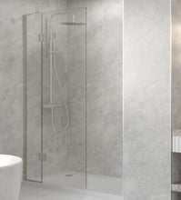 Load image into Gallery viewer, Walk In Shower Glass Panel  Glass  Shape 360 + 600 mm With Shower Tray
