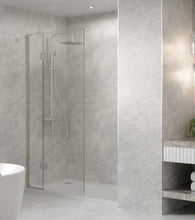 Load image into Gallery viewer, Walk In Shower Glass Panel  Glass  Shape 360 + 600 mm With Shower Tray
