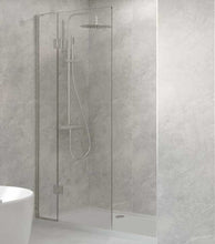 Load image into Gallery viewer, Walk In Shower Glass Panel Glass Shape 360 + 600 mm With Shower Tray
