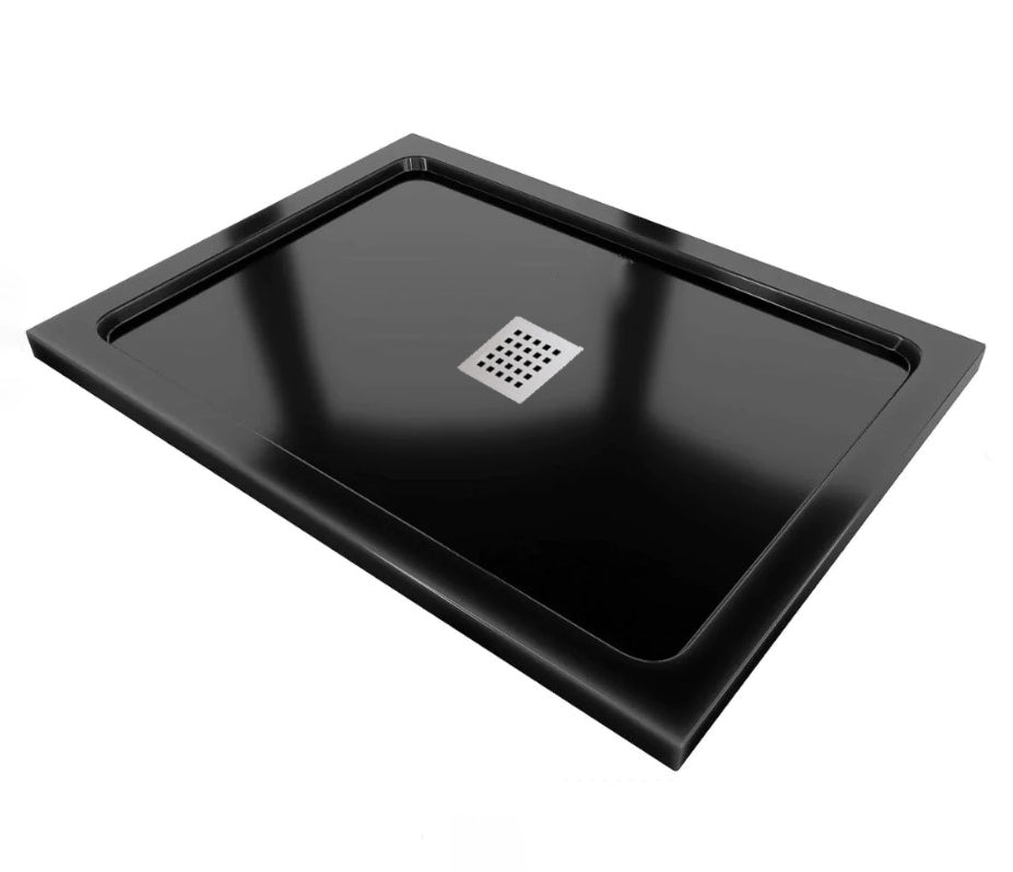 Rectangle Stone Resin Black Shower Tray 1000 x 900 mm – The Bath Plus