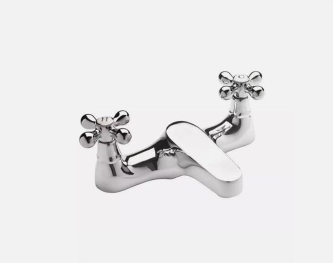 Bath Filler Tap Chrome Finish Cross Handles