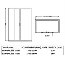 Load image into Gallery viewer, Double Sliding Shower Door - Various Sizes
