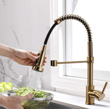 Load image into Gallery viewer, Kitchen Mixer Tap Pull Out Kitchen Faucet Gold Pull Down Kitchen Sink Faucet Luxury Hot &amp; Cold Brass
