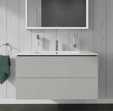 Load image into Gallery viewer, Vanity Unit Wall-Mounted with Two Drawers Light Grey 770mm and White Basin Sink
