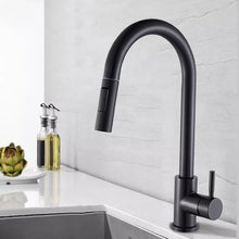 Load image into Gallery viewer, Tap with Pull Out Hose Monobloc Kitchen Tap Black Finish Mixer Tap with Pull Out Hose Monobloc Sink Faucet
