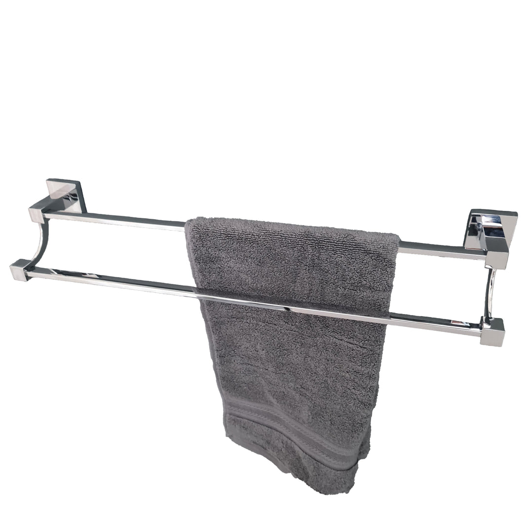 Double Towel Holder 60cm Chrome Double Towel Holder Chrome Finish Mounted Towel Rack Accessory